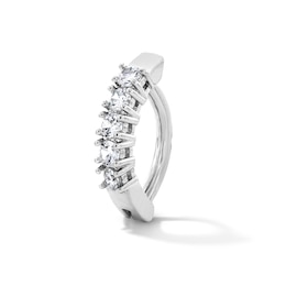 Solid Stainless Steel CZ Five-Stone Hinged Belly Button Clip - 14G 7/16”