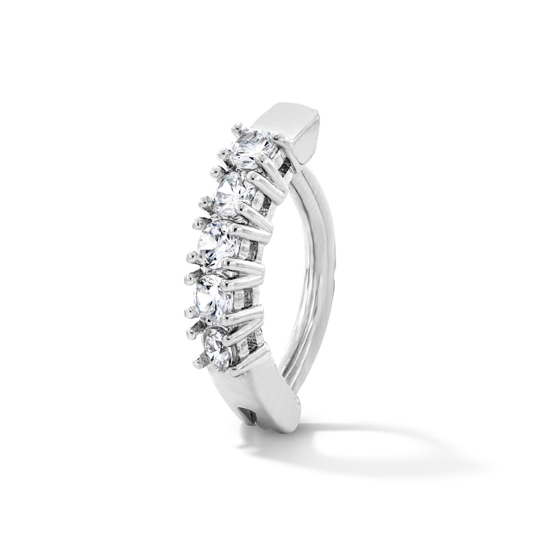 Main Image 1 of Solid Stainless Steel CZ Five-Stone Hinged Belly Button Clip - 14G 7/16”