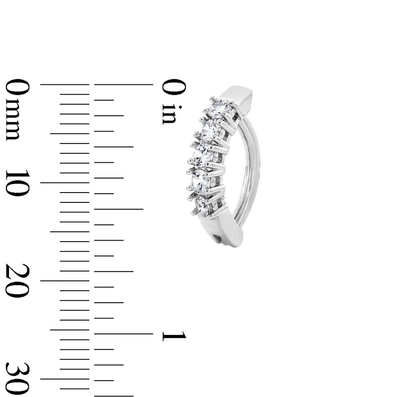 Main Image 2 of Solid Stainless Steel CZ Five-Stone Hinged Belly Button Clip - 14G 7/16”