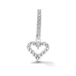 Solid Stainless Steel CZ Heart Clicker Belly Button Ring - 14G 7/16”