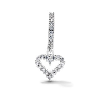 Solid Stainless Steel CZ Heart Clicker Belly Button Ring - 14G 7/16”