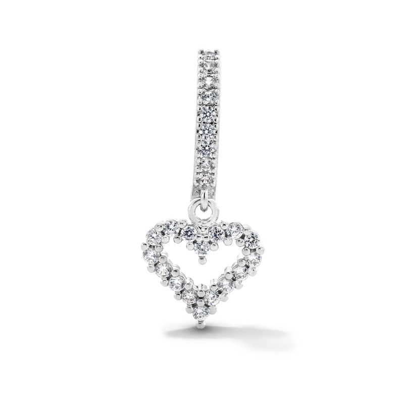 Main Image 1 of Solid Stainless Steel CZ Heart Clicker Belly Button Ring - 14G 7/16”
