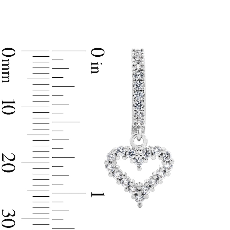 Main Image 2 of Solid Stainless Steel CZ Heart Clicker Belly Button Ring - 14G 7/16”