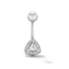 Thumbnail Image 1 of Solid Stainless Steel CZ Pavé Triangle Belly Button Ring - 14G 7/16”