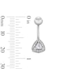 Thumbnail Image 2 of Solid Stainless Steel CZ Pavé Triangle Belly Button Ring - 14G 7/16”
