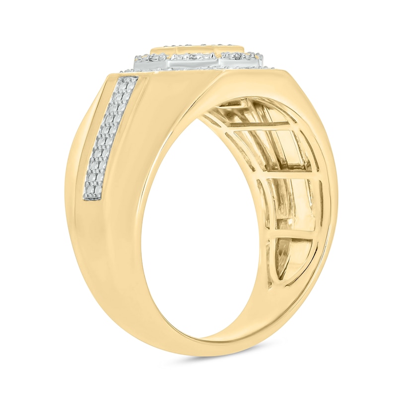 Main Image 2 of 14K Gold Plated 1/6 CT. T.W. Lab-Grown Diamond Octagon Ring - Size 10