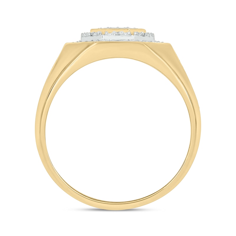 Main Image 3 of 14K Gold Plated 1/6 CT. T.W. Lab-Grown Diamond Octagon Ring - Size 10