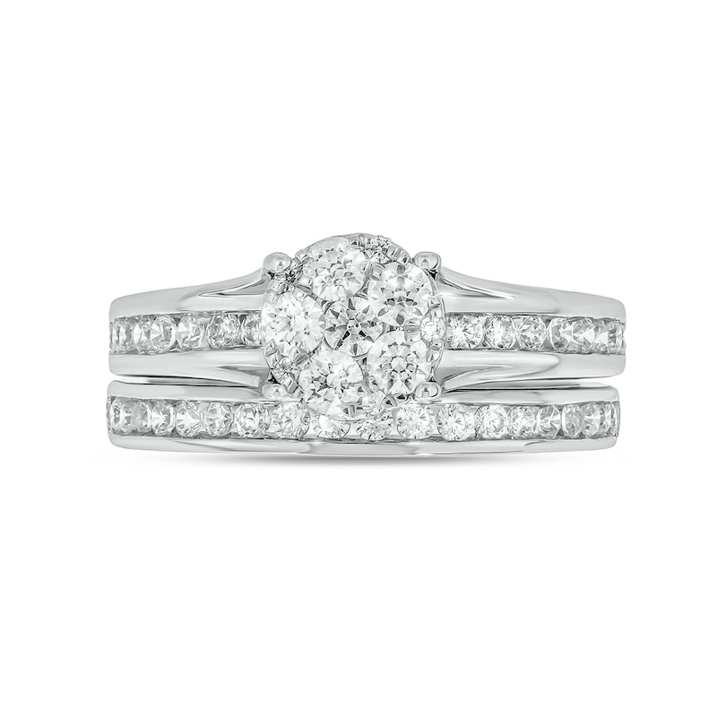 Main Image 2 of Sterling Silver 1 CT. T.W. Lab-Grown Diamond Round Shaped Ring Set - Size 7