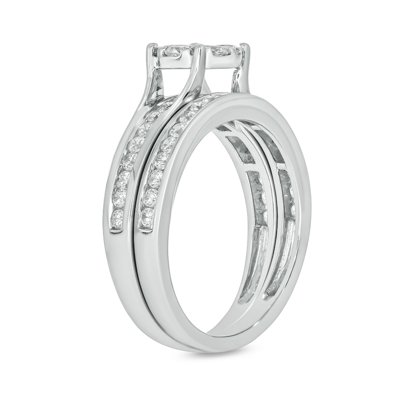Main Image 3 of Sterling Silver 1 CT. T.W. Lab-Grown Diamond Round Shaped Ring Set - Size 7