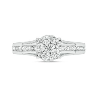 Sterling Silver 1 CT. T.W. Lab-Grown Diamond Round Shaped Ring Set - Size 7