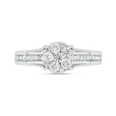 Sterling Silver 1 CT. T.W. Lab-Grown Diamond Round Shaped Ring Set - Size 7
