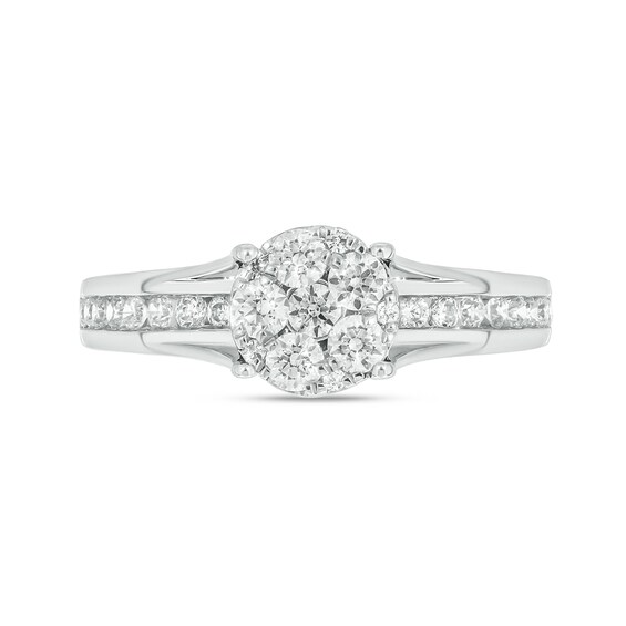Sterling Silver 1 CT. T.W. Lab-Grown Diamond Round Shaped Ring Set - Size 7