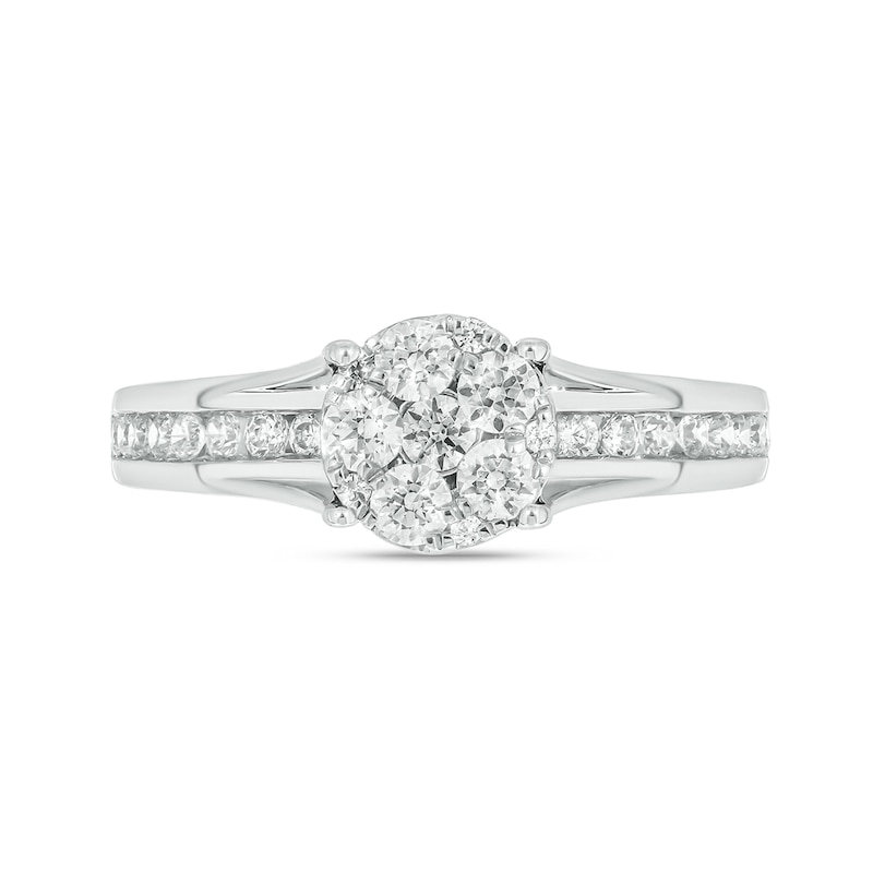 Main Image 5 of Sterling Silver 1 CT. T.W. Lab-Grown Diamond Round Shaped Ring Set - Size 7