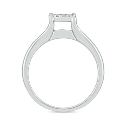 Sterling Silver 1 CT. T.W. Lab-Grown Diamond Round Shaped Ring Set - Size 7