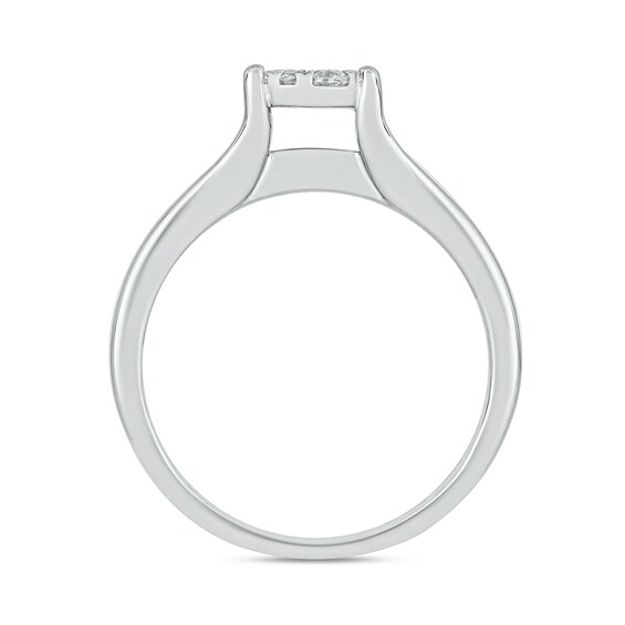 Sterling Silver 1 CT. T.W. Lab-Grown Diamond Round Shaped Ring Set - Size 7