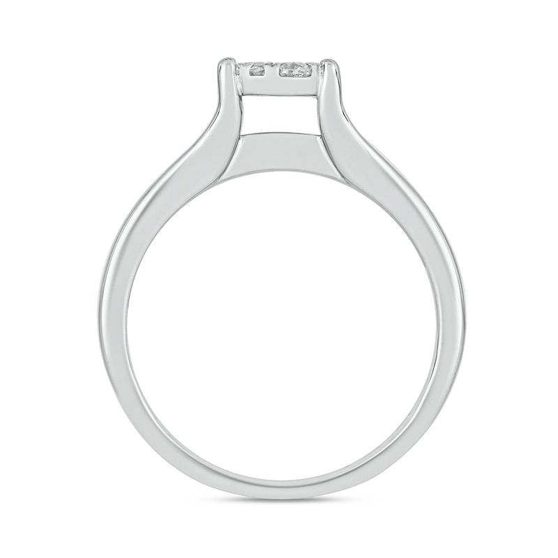 Main Image 6 of Sterling Silver 1 CT. T.W. Lab-Grown Diamond Round Shaped Ring Set - Size 7