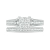 Thumbnail Image 2 of Sterling Silver 1 CT. T.W. Lab-Grown Diamond Square Shaped Ring Set - Size 7