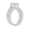 Thumbnail Image 3 of Sterling Silver 1 CT. T.W. Lab-Grown Diamond Square Shaped Ring Set - Size 7