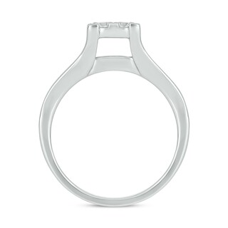 Sterling Silver 1 CT. T.W. Lab-Grown Diamond Square Shaped Ring Set - Size 7