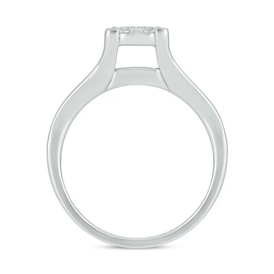 Sterling Silver 1 CT. T.W. Lab-Grown Diamond Square Shaped Ring Set - Size 7