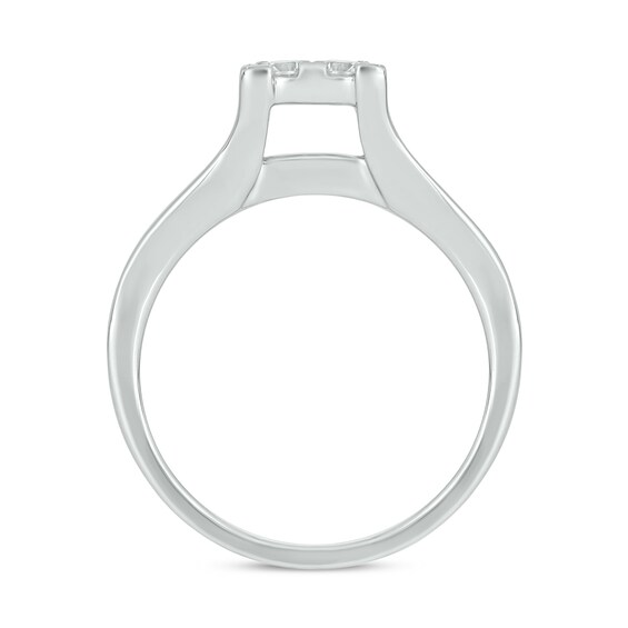 Sterling Silver 1 CT. T.W. Lab-Grown Diamond Square Shaped Ring Set - Size 7