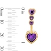 Thumbnail Image 2 of Yellow Ion-Plated Solid Stainless Steel Purple CZ Multi-Heart Belly Ring 14G 7/16”