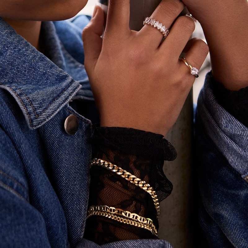 Main Image 3 of 10K Gold Bonded 3.5mm Cuban Curb Chain Bracelet - 8"