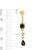 Thumbnail Image 2 of Yellow Ion-Plated Black and White CZ Dangle Belly Button Ring - 14G 7/16”