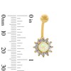 Yellow Ion-Plated Simulated Opal and CZ Belly Button Ring - 14G 7/16”