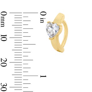 Yellow Ion-Plated CZ Heart Clicker Belly Button Ring - 14G 7/16”