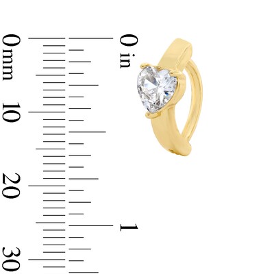 Yellow Ion-Plated CZ Heart Clicker Belly Button Ring - 14G 7/16”