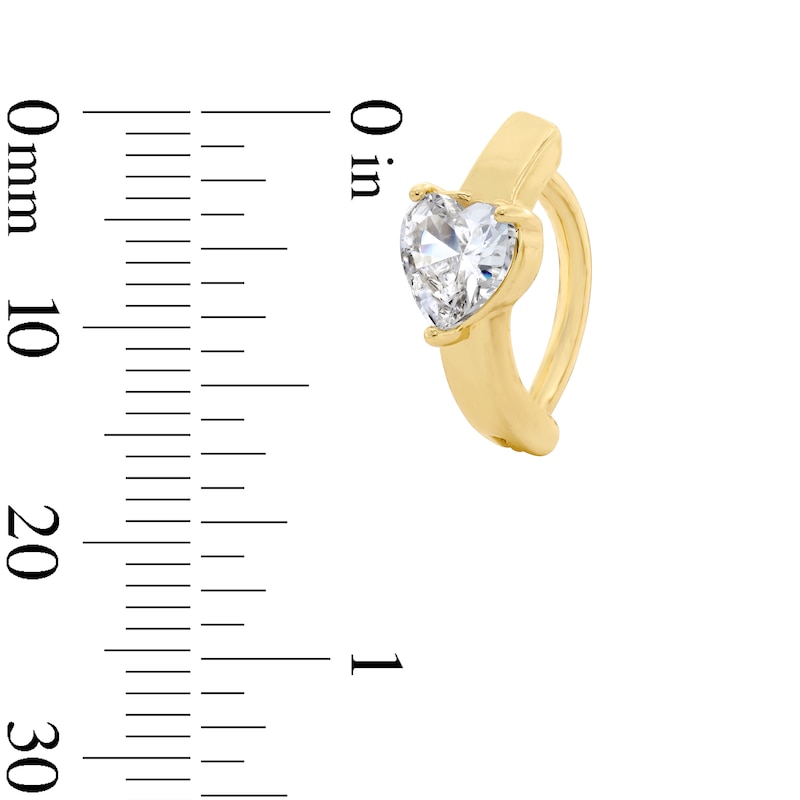 Main Image 2 of Yellow Ion-Plated CZ Heart Clicker Belly Button Ring - 14G 7/16”