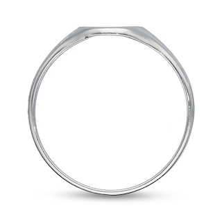 Sterling Silver Two Initial Round Signet Ring