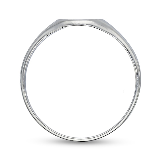 Sterling Silver Two Initial Round Signet Ring