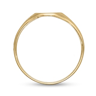 14K Gold Plated Two Initial Round Signet Ring