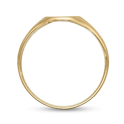 14K Gold Plated Two Initial Round Signet Ring