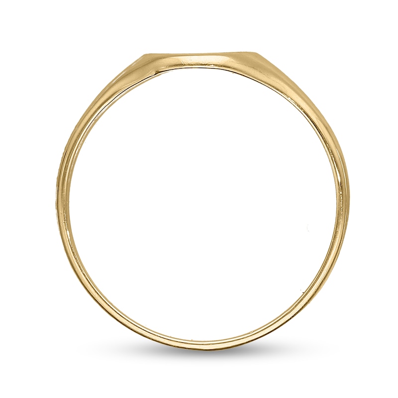 14K Gold Plated Two Initial Round Signet Ring
