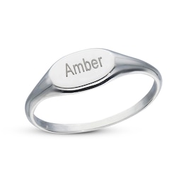 Sterling Silver Name Oval Signet Ring