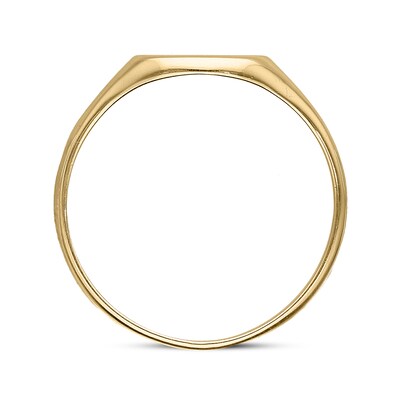 14K Gold Plated Name Oval Signet Ring