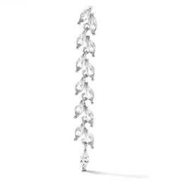 Solid Stainless Steel CZ Marquise Dangle Belly Button Ring - 14G 3/8”