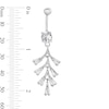Thumbnail Image 2 of Solid Stainless Steel CZ Dangle Belly Button Ring - 14G 3/8"