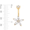 Thumbnail Image 2 of Yellow Ion Plated CZ Flower Belly Button Ring - 14G 3/8”