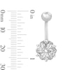 Thumbnail Image 2 of Solid Stainless Steel CZ Hexagon Belly Button Ring - 14G 3/8"