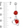Thumbnail Image 2 of Solid Stainless Steel and Aluminum Crystal Heart Belly Button Ring - 14G 3/8"