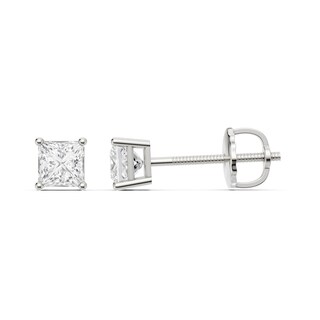 10K Solid White Gold / CT. T.W. Lab-Grown Diamond Square Studs