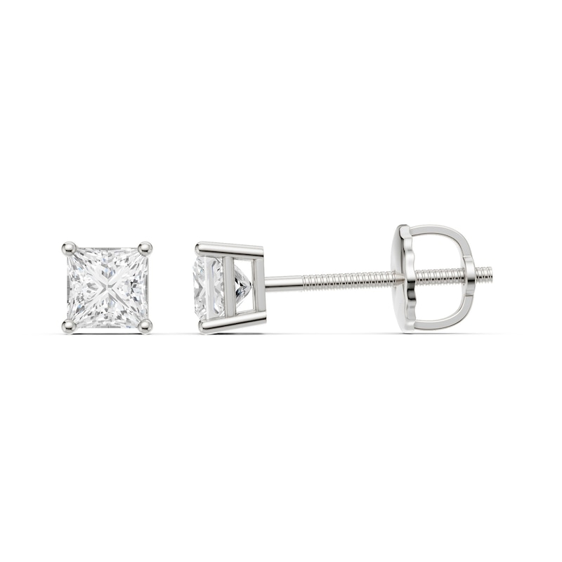 Main Image 2 of 10K Solid White Gold 1/2 CT. T.W. Lab-Grown Diamond Square Studs