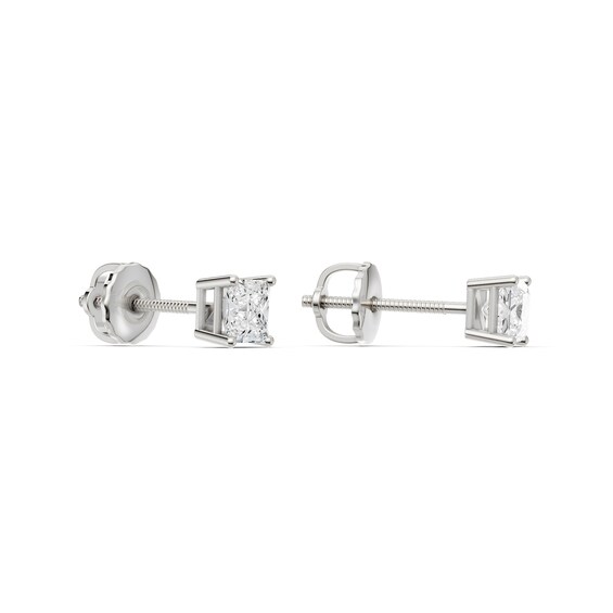 10K Solid White Gold / CT. T.W. Lab-Grown Diamond Square Studs