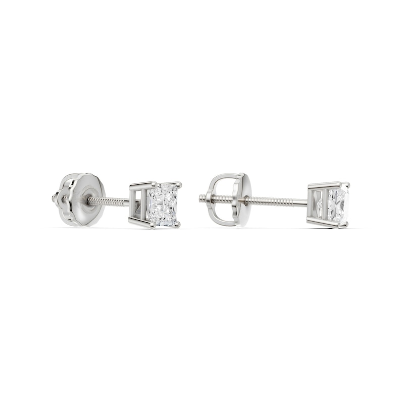 Main Image 3 of 10K Solid White Gold 1/2 CT. T.W. Lab-Grown Diamond Square Studs