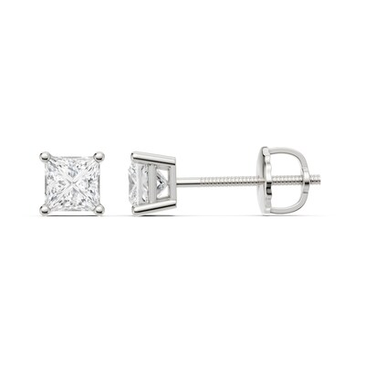10K Solid White Gold / CT. T.W. Lab-Grown Diamond Square Studs