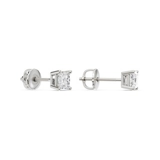 10K Solid White Gold / CT. T.W. Lab-Grown Diamond Square Studs